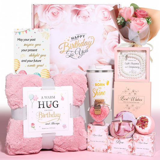 [Luxe Spa Basket] Luxe Pampering Kit Birthday Spa Basket Care Package | Unique For Girls Sister, Mom Her Fantasy Box For Best Friend Party Favors Mother's Day